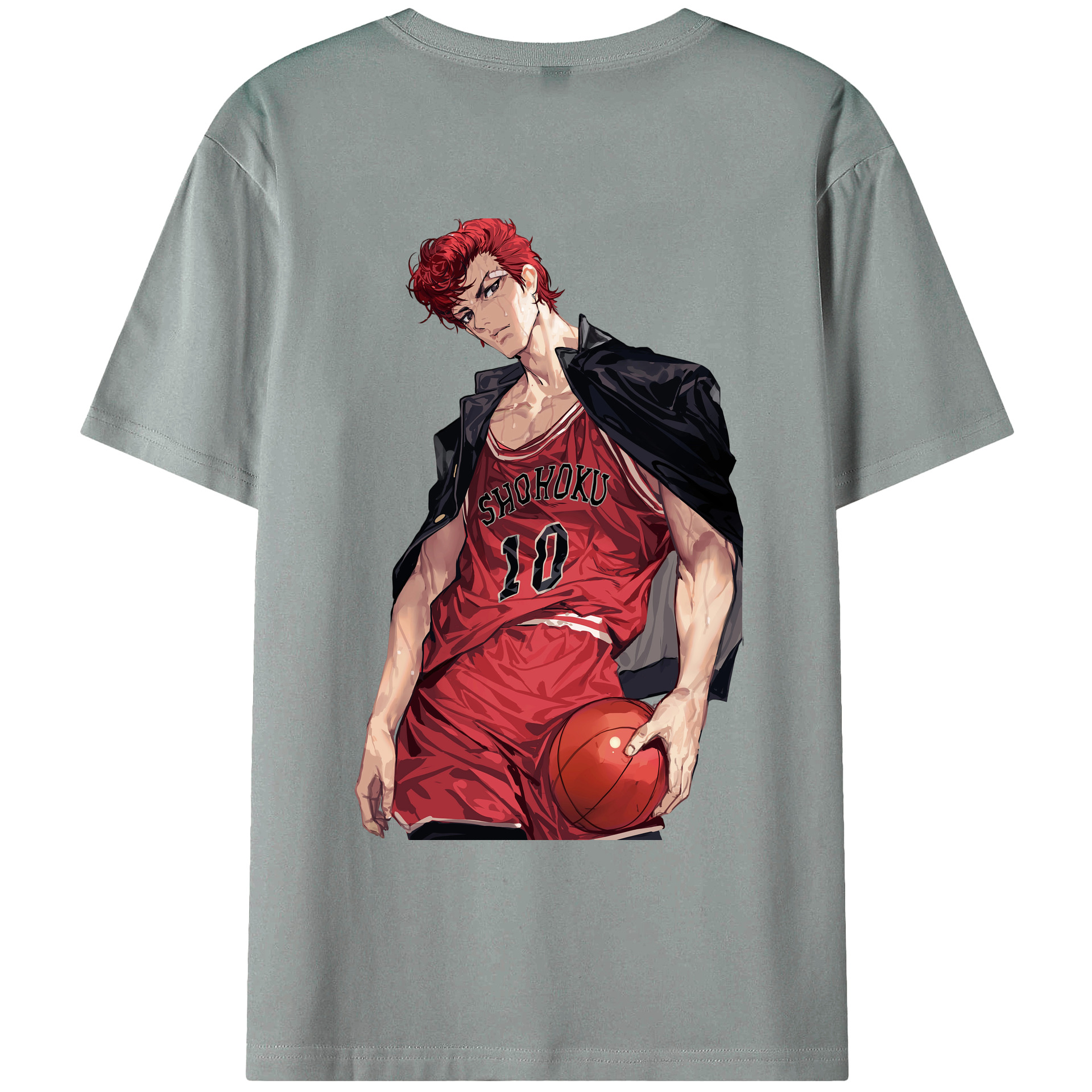 （画像用） SLAM DUNK／スラムダンク 綿100％ メンズ半袖Tシャツ（バックプリント） 通気性
